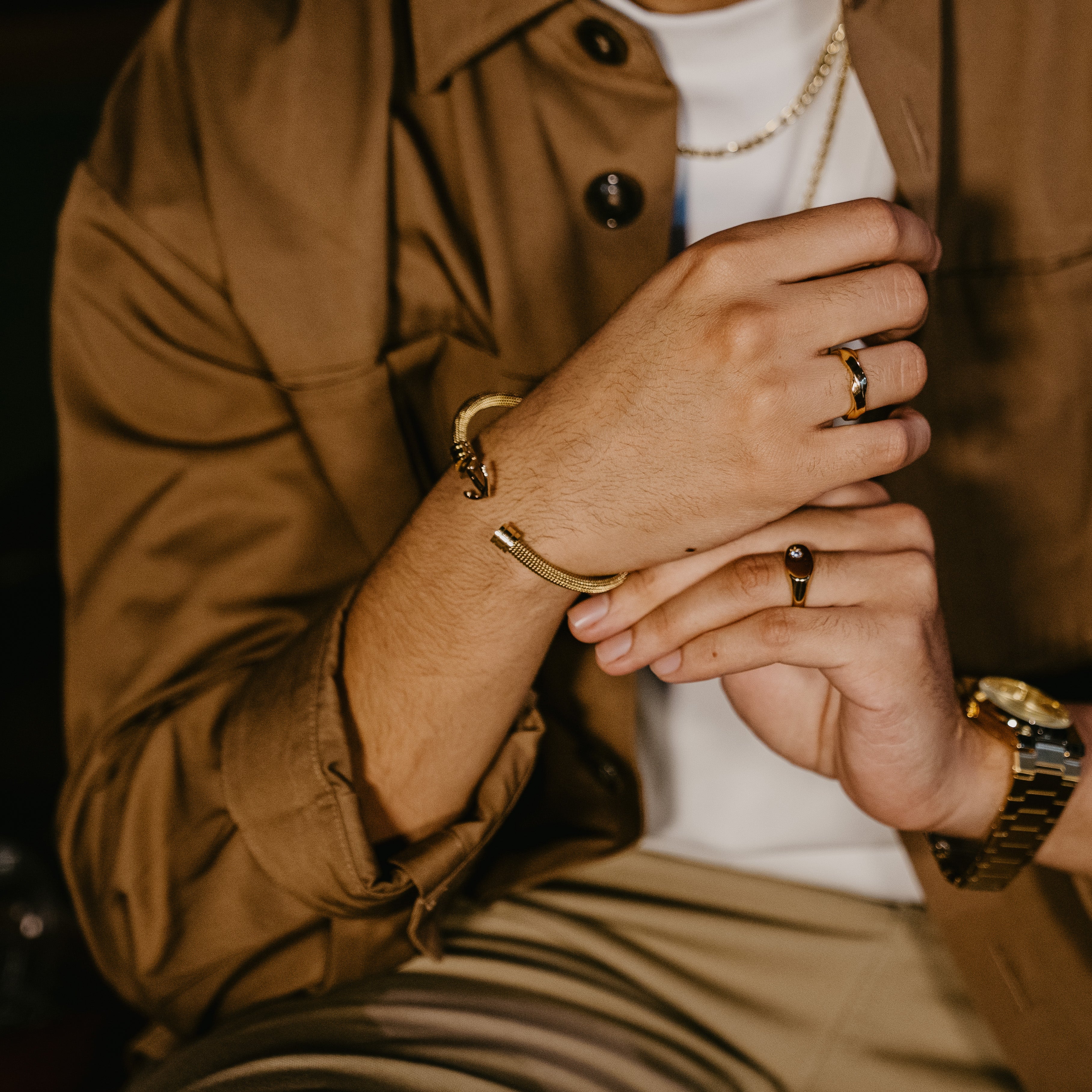 HOMME MENS ANCHOR BANGLE