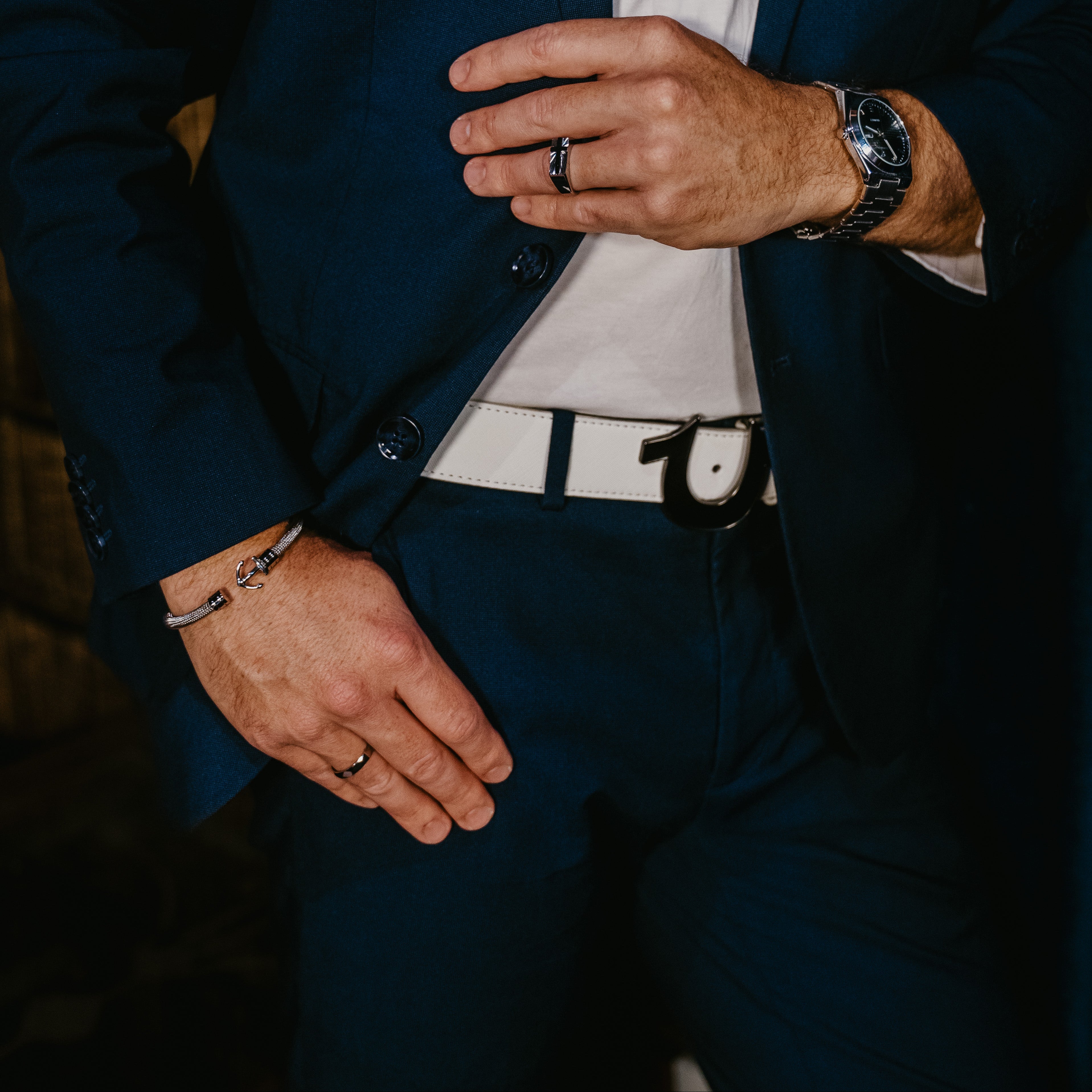 HOMME MENS ANCHOR BANGLE