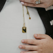 PERSONALISED CUBIC ZIRCONIA TAG NECKLACE (FREE ENGRAVING)
