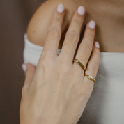 PERSONALISED CUBIC ZIRCONIA BAR RING (FREE ENGRAVING)