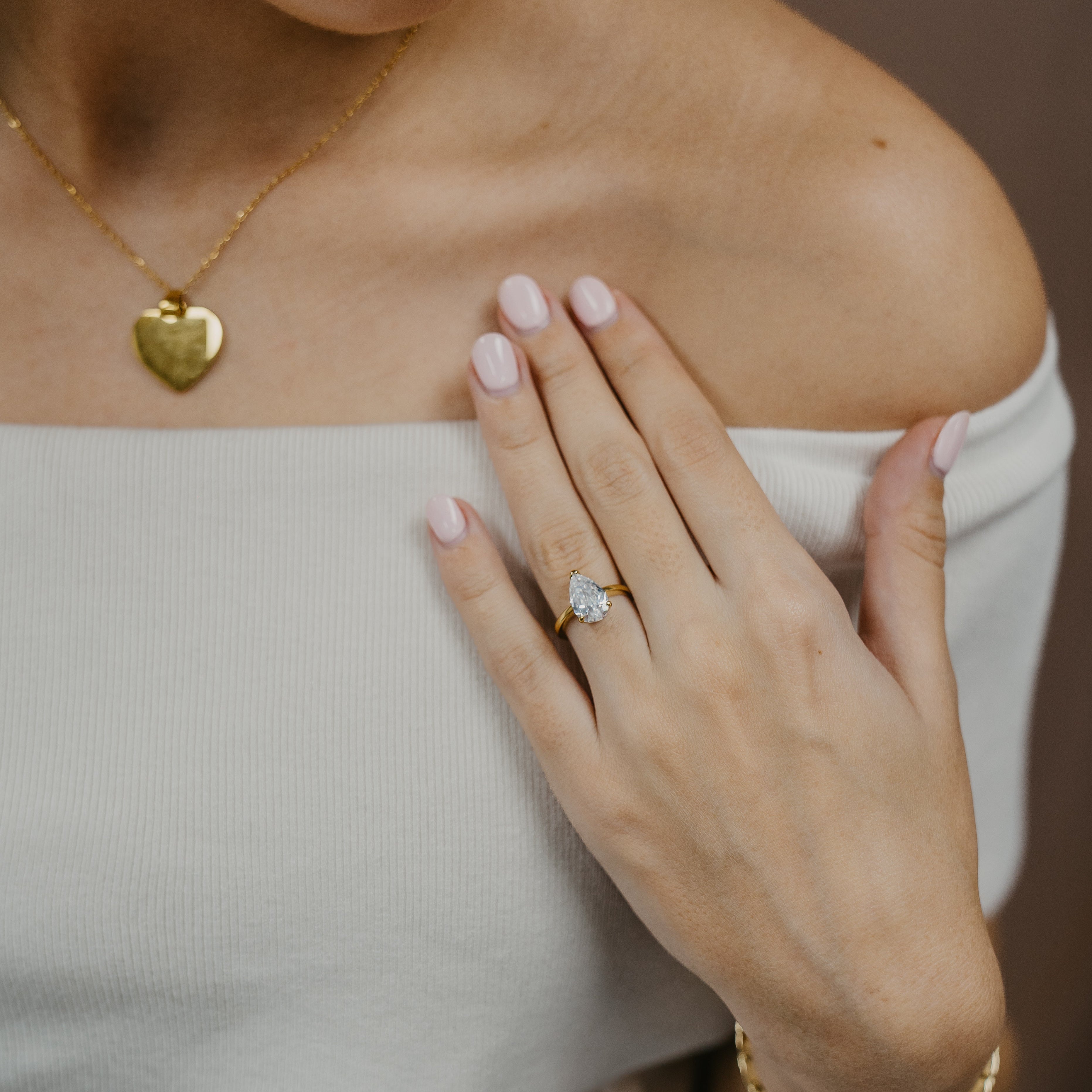 2ct DIAMOND INSPIRED AAA-GRADE PEAR CUT RING