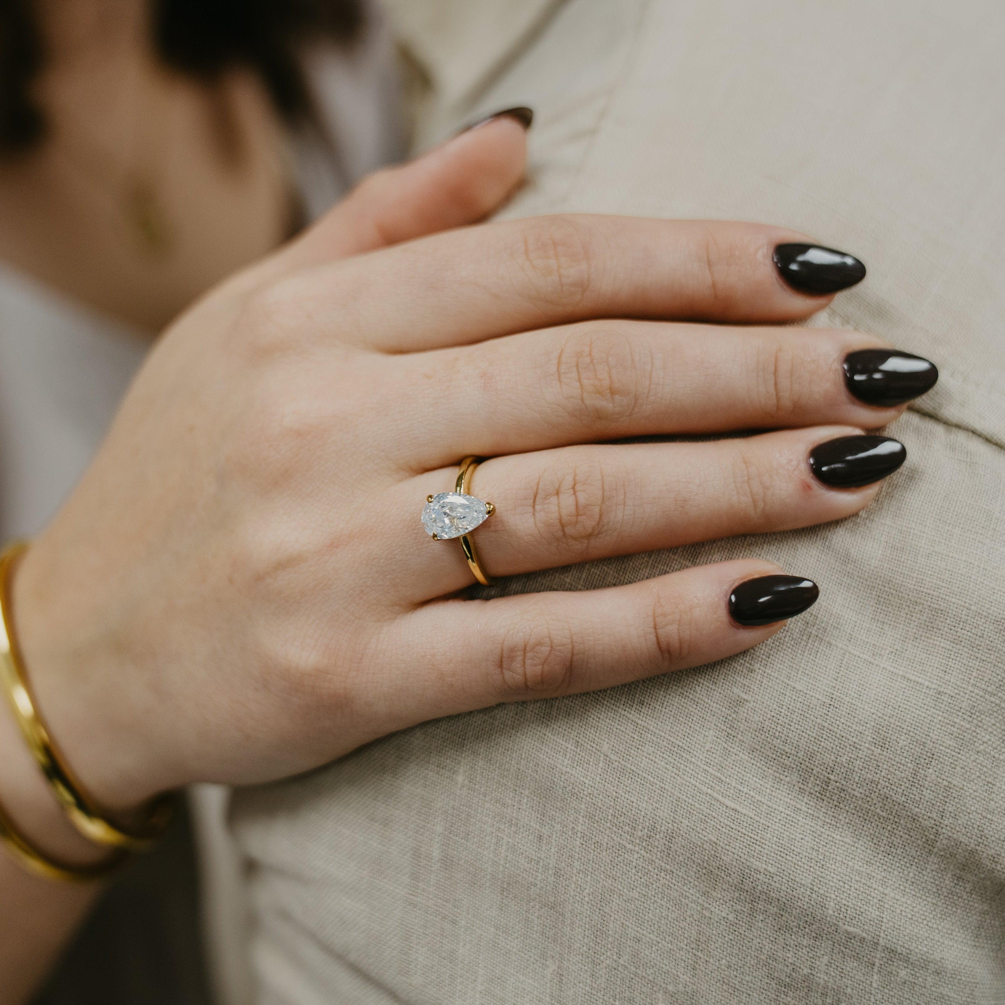 2ct DIAMOND INSPIRED AAA-GRADE PEAR CUT RING