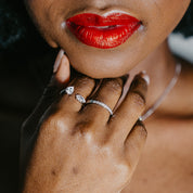 SILVER BECKI CZ BAND RING