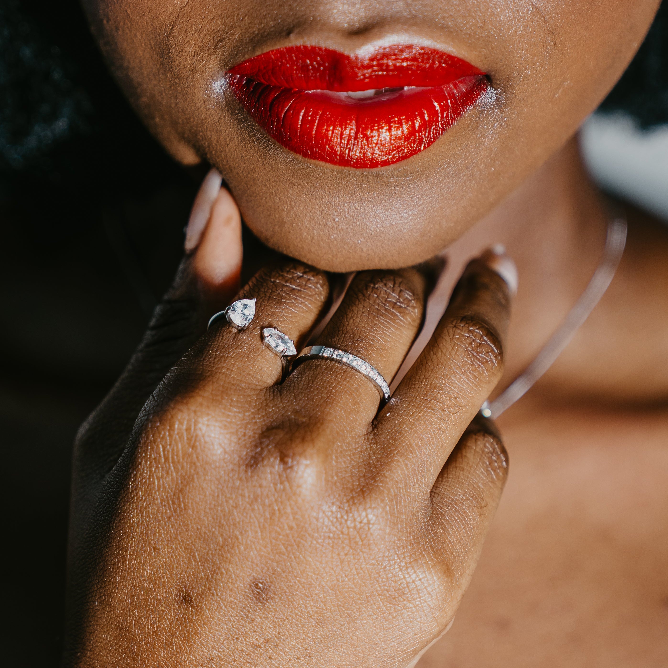 SILVER BECKI CZ BAND RING