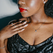 SILVER BECKI CZ BAND RING