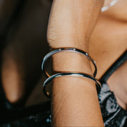 SILVER CHANEL CLASSIC BANGLE