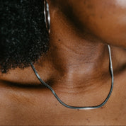 SILVER JAGGER HERRINGBONE NECKLACE