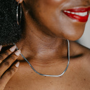 SILVER JAGGER HERRINGBONE NECKLACE