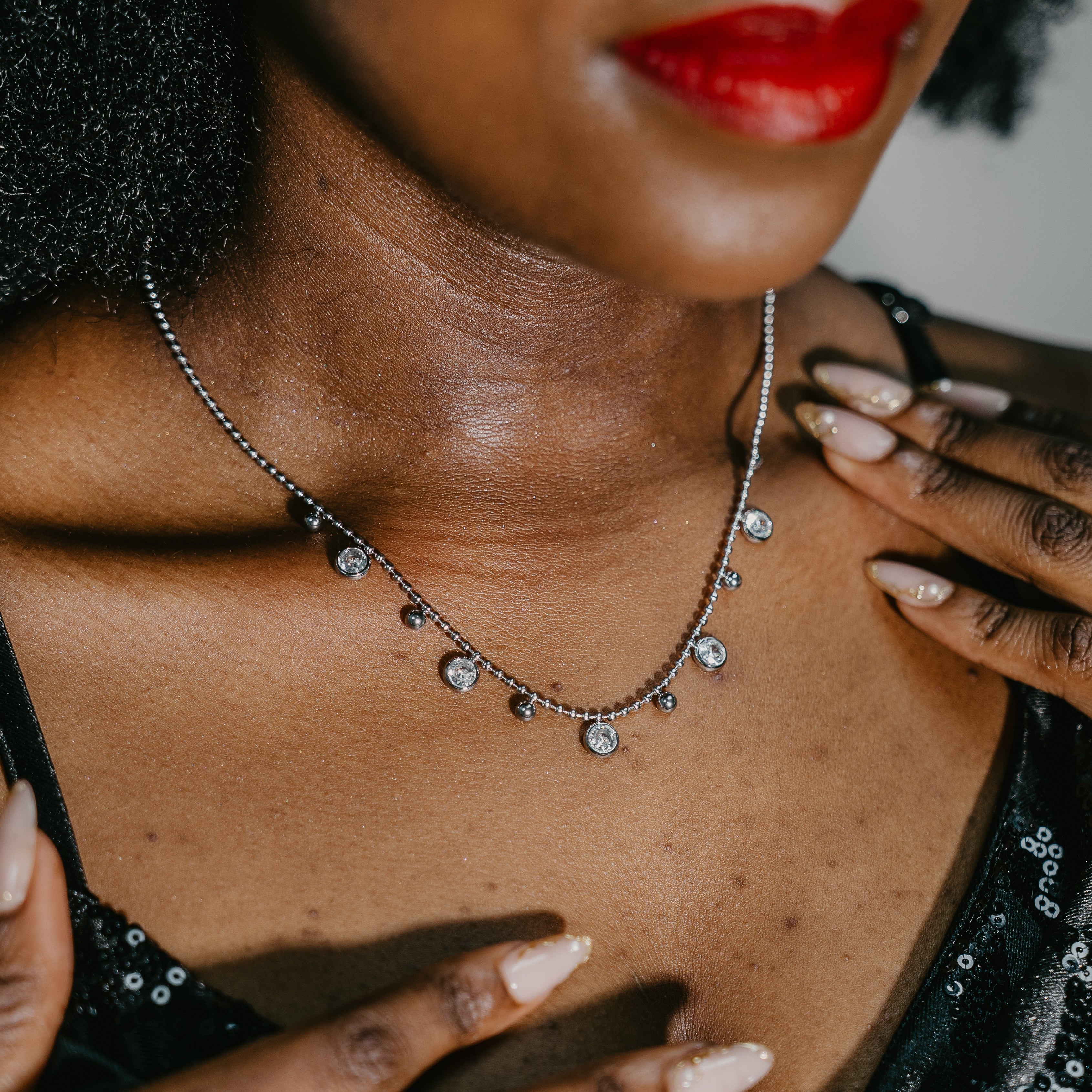 SILVER REVIERA CZ NECKLACE