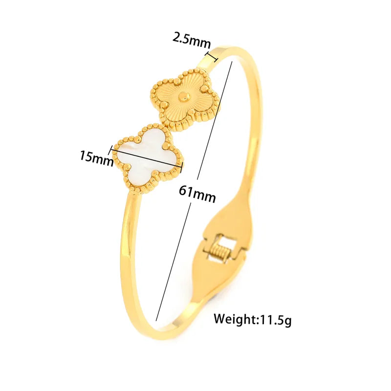 Simple-Style-Four-Leaf-Clover-Titanium-Steel-Plating-Laser-Inlay-Shell-18K-Gold-Plated-Bangle.webp