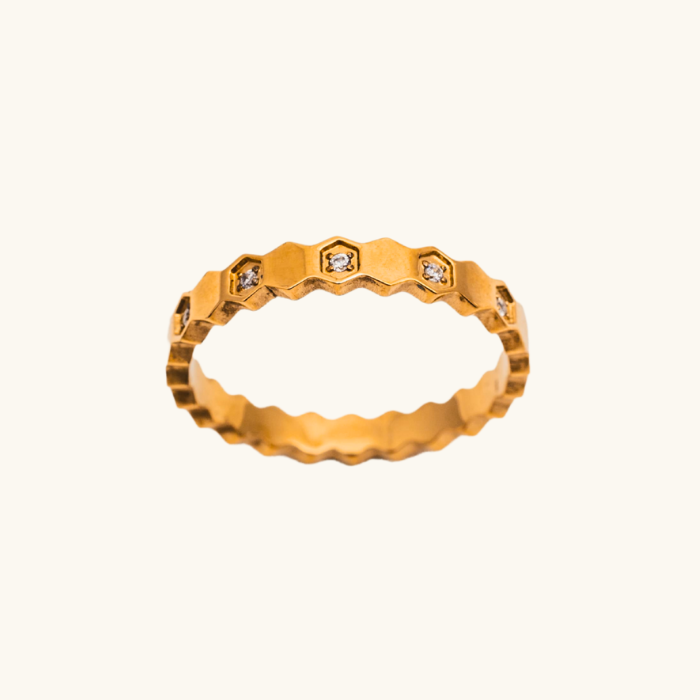 Isabella CZ Stones Ring - Water & Tarnish Proof