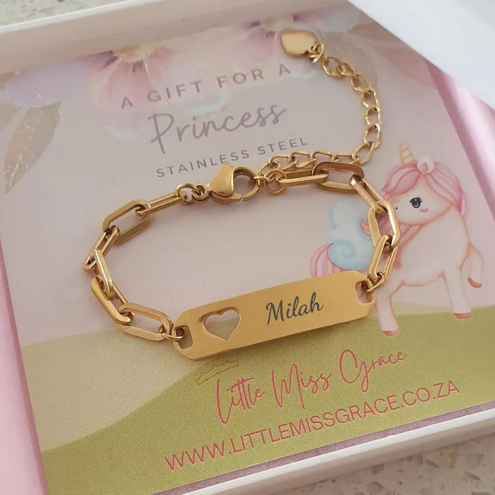 Gold Personalized children's ID bracelet (Ready in 4 days!)