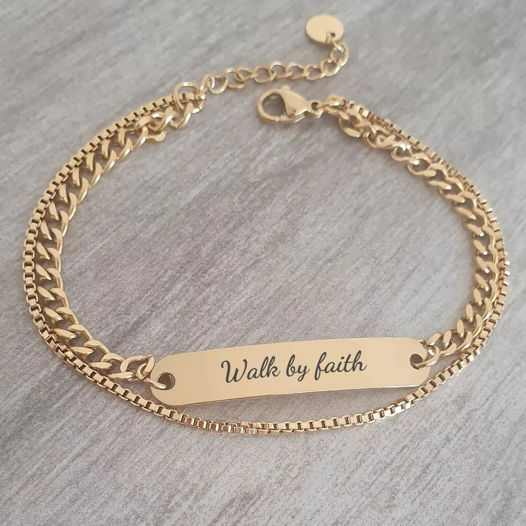 Gold Personalized Layered bracelet (Ready in 4 days!)