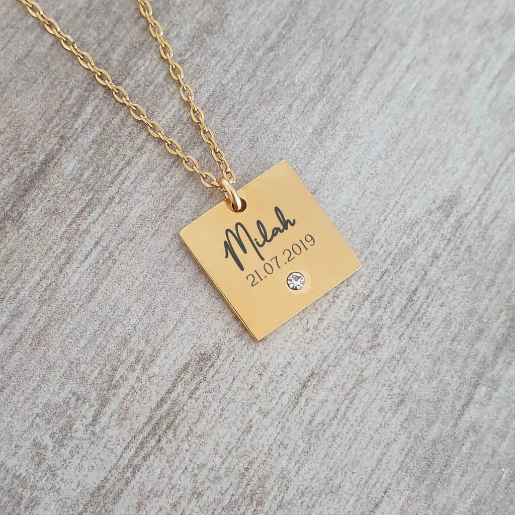 Gold Personalized Square Necklace (Ready in 4 days!)