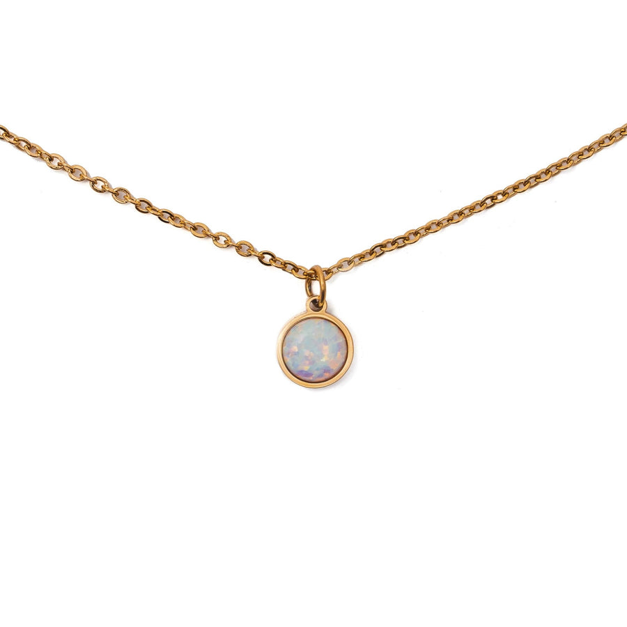 Olivia Opal Stone Necklace - Water & Tarnish Proof