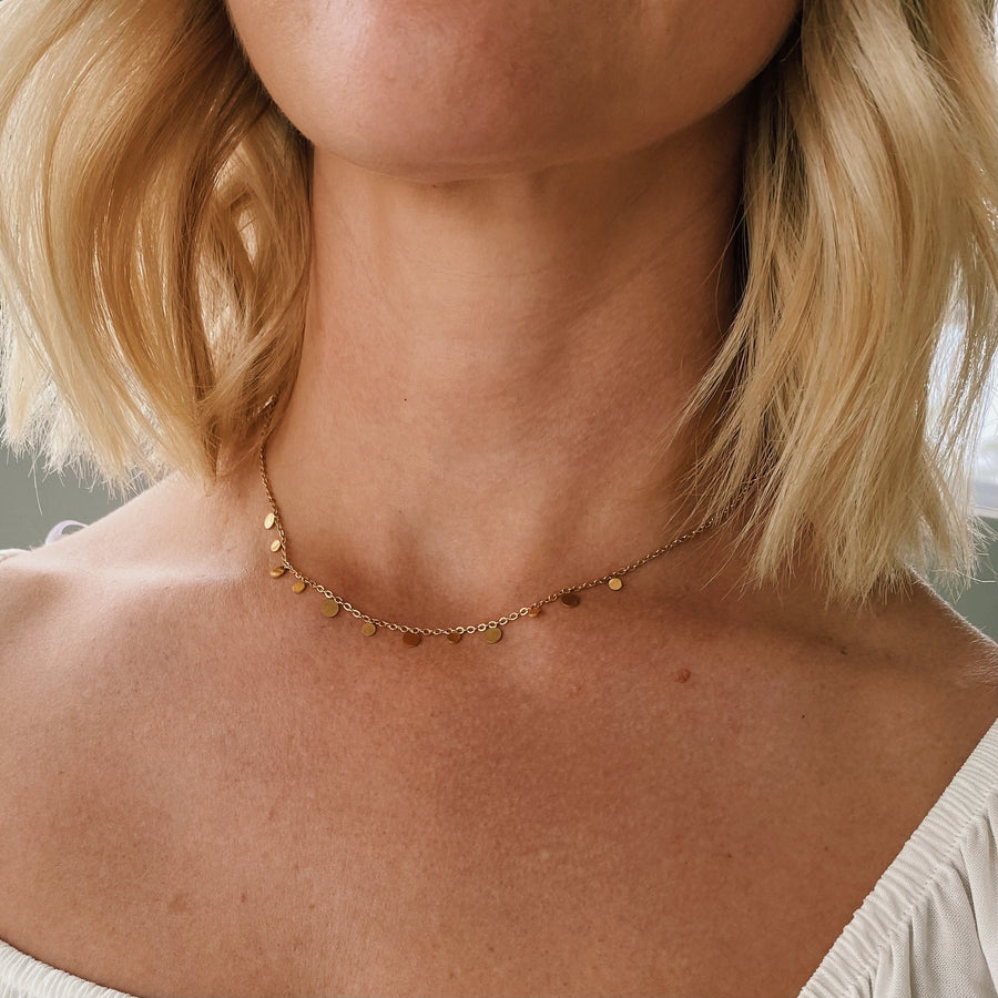 Carly Disc Necklace - Water & Tarnish Proof