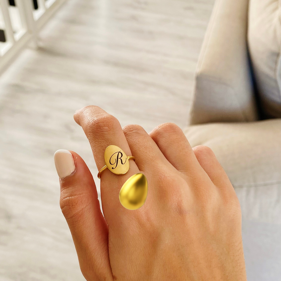 Personalised Initial Ring - READY IN 4 DAYS ( Available in Gold & Silver )